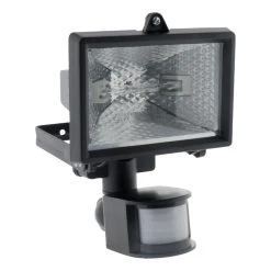 Zenitech Projecteur Halogène 120W Noir Avec Détecteur - IP44 CE