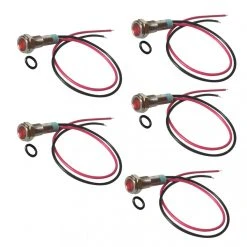 Marque Generique 5Pcs Signal LED Lampe Indicatrice Conducteur En Métal Avec Fil 6mm