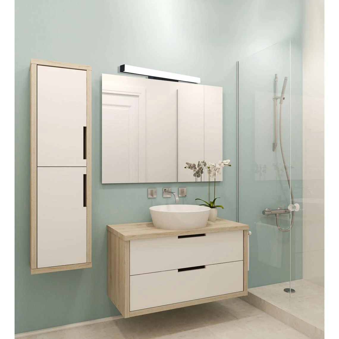 Voltman Applique De Salle De Bain 78 Cm Noire (20W 1600LM 4000K IP44) - Voltma... 3 Voltman Applique De Salle De Bain 78 Cm Noire (20W 1600LM 4000K IP44) - Voltma... – Image 3