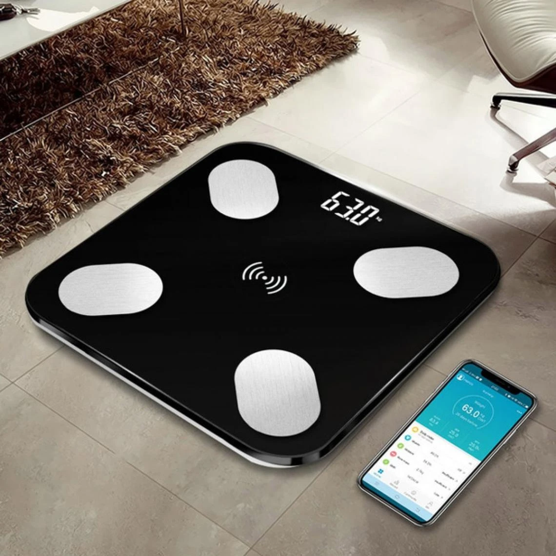 Universal Balance De Graisse 26 * 26cm Balance BMI Intelligente Balance De Poids... 2 Universal Balance De Graisse 26 * 26cm Balance BMI Intelligente Balance De Poids... – Image 2