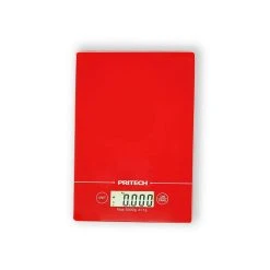 PRITECH Balance En Verre Jusqu’à 5 KG Rouge