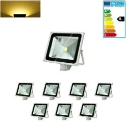 ECD Germany 7 X Projecteur à LED Projecteur LED 50W Avec Détecteur D...
