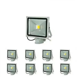 ECD Germany 8-er Pack Projecteur à LED 30W Avec Détecteur De Mouveme...