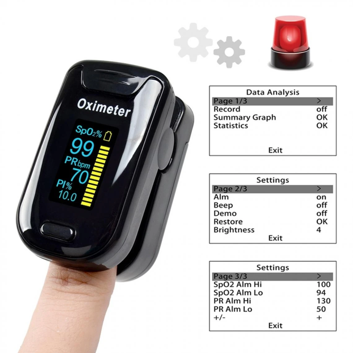 Wewoo Tensiomètre Oxymètre De Pouls à Saturation En Oxygène Au Bout Des ... 3 Wewoo Tensiomètre Oxymètre De Pouls à Saturation En Oxygène Au Bout Des ... – Image 3